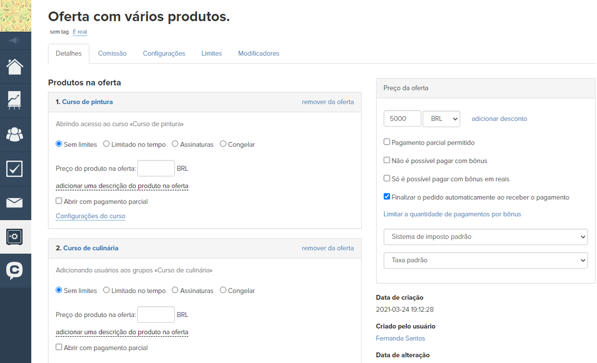 		<p>		Oferta geral para vários cursos	</p>	